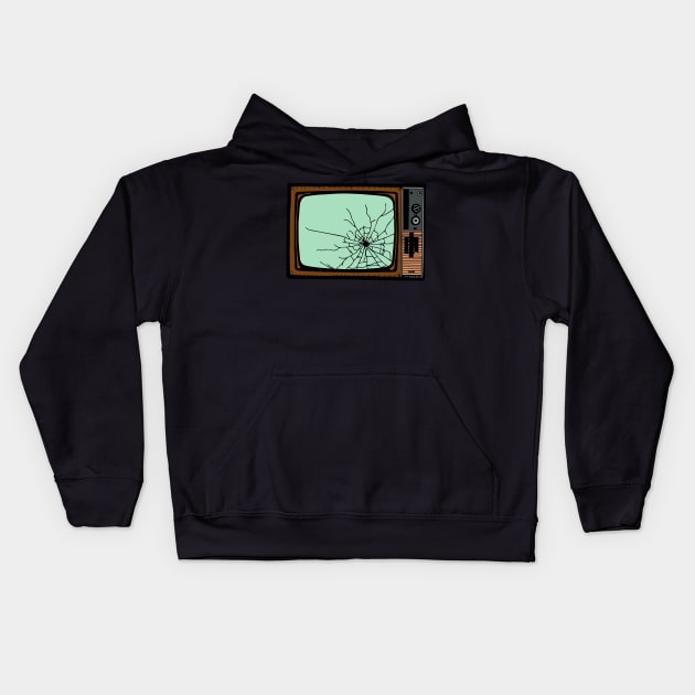 broken tv Kids Hoodie by lipsofjolie